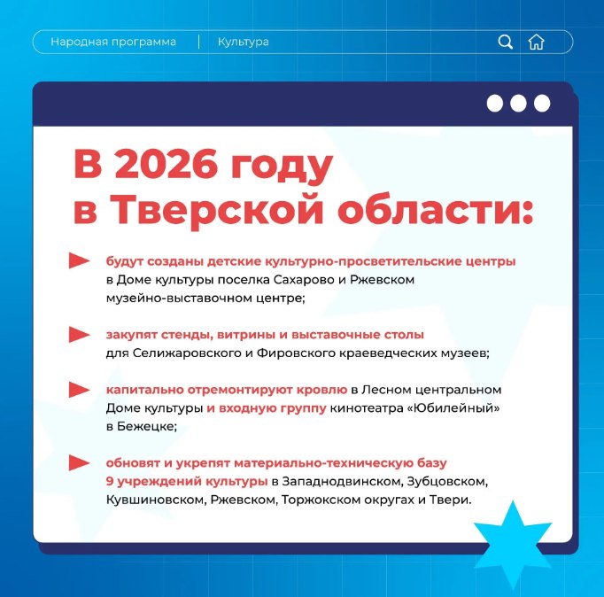 В Тверской области продолжается работа по развитию учреждений культуры В Тверской области продолжается работа по развитию учреждений культуры