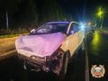 На трассе в Тверской области при тройном ДТП загорелся автомобиль