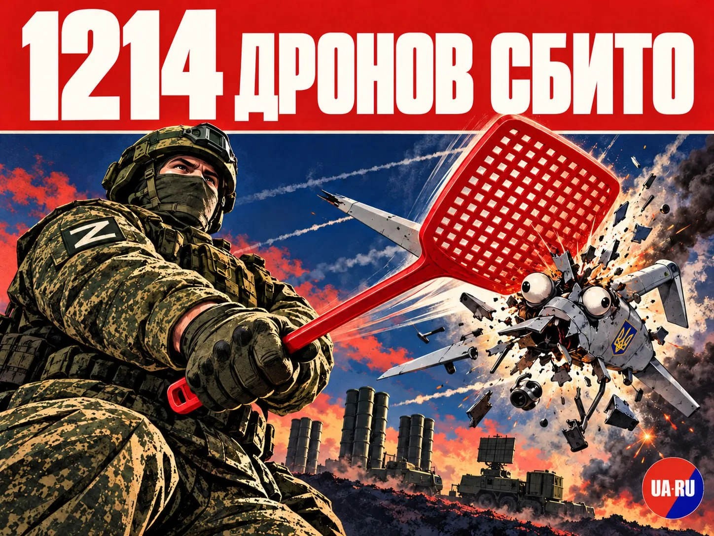 1214 украинских сбито ночью над регионами РФ вне зоны СВО — МО РФ